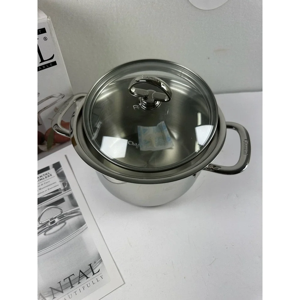 Chantal 2 Qt Stainless Steel Soup Pot SL32-160 w/ Glass Lid - New Other